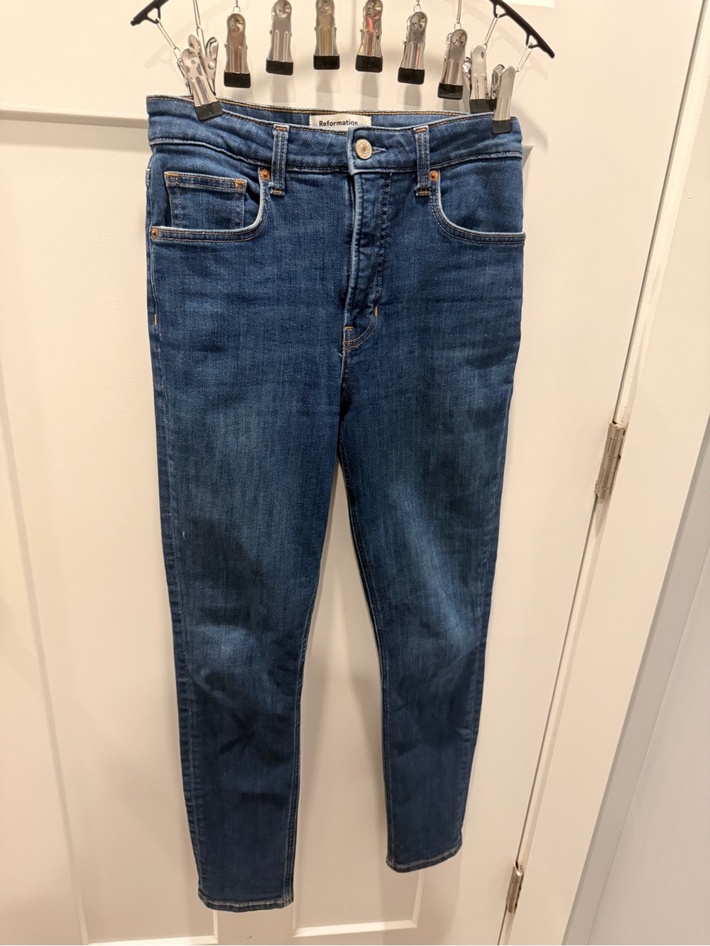 Reformation Harper High Rise Skinny Jeans Women's 27 Neris Medium Wash Organic